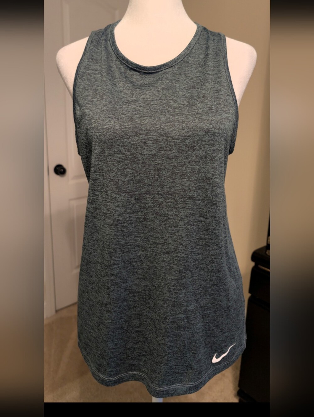 Nike  Dri-Fit  Heathered Charcoal Gray Athletic Tank
